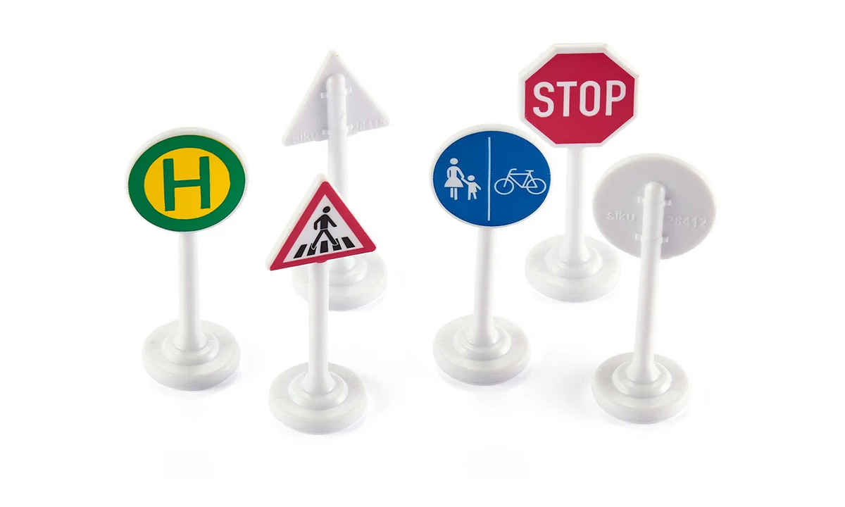 siku Verkehrszeichen-Set - 6 authentische Schilder für realistische Spielwelten