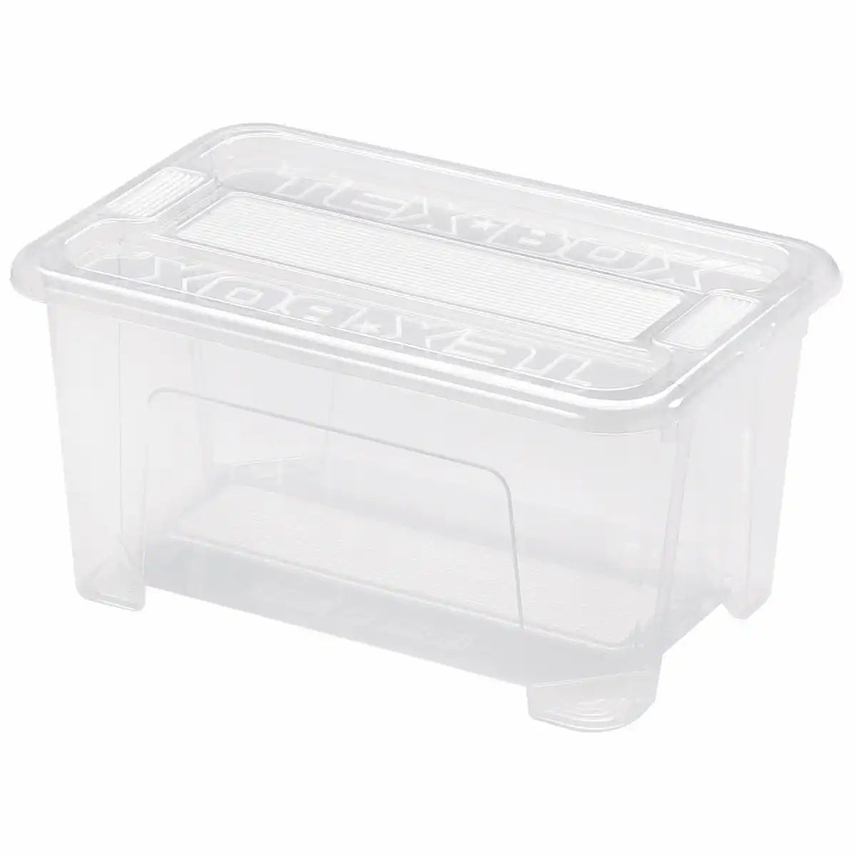 HEIDRUN TexBox 4,5l Aufbewahrungsbox 28x18,5x14cm - Transparent mit Deckel für perfekte Organisation