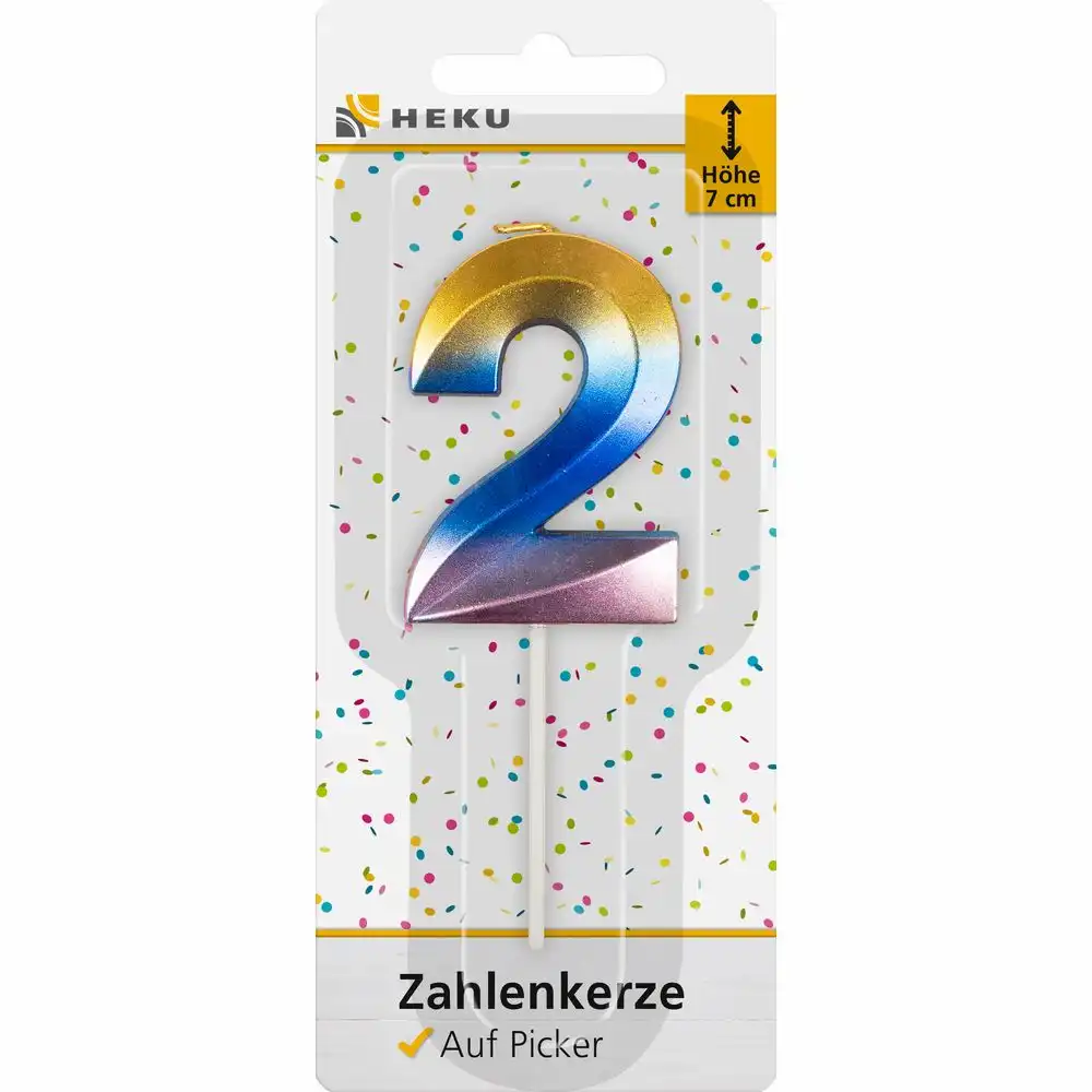 Idena Zahlenkerze 2 auf Picker - Geburtstagskerze 7cm