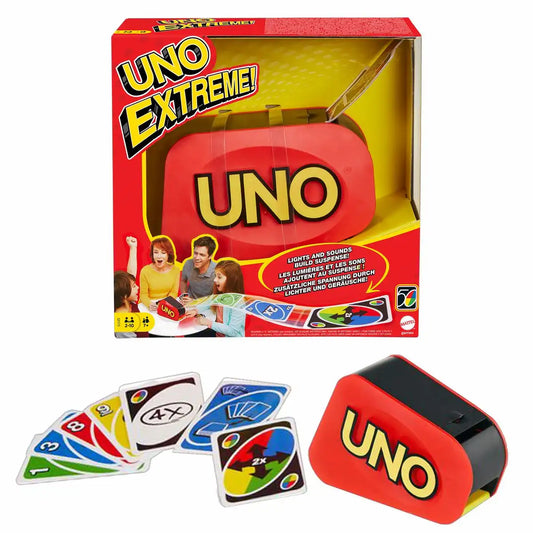 UNO Extreme Kartenspiel - Neuauflage 2021 mit elektronischem Kartenwerfer