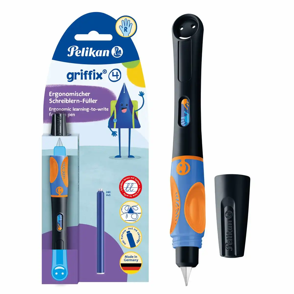 Pelikan griffix Füller RH neon black für Rechtshänder