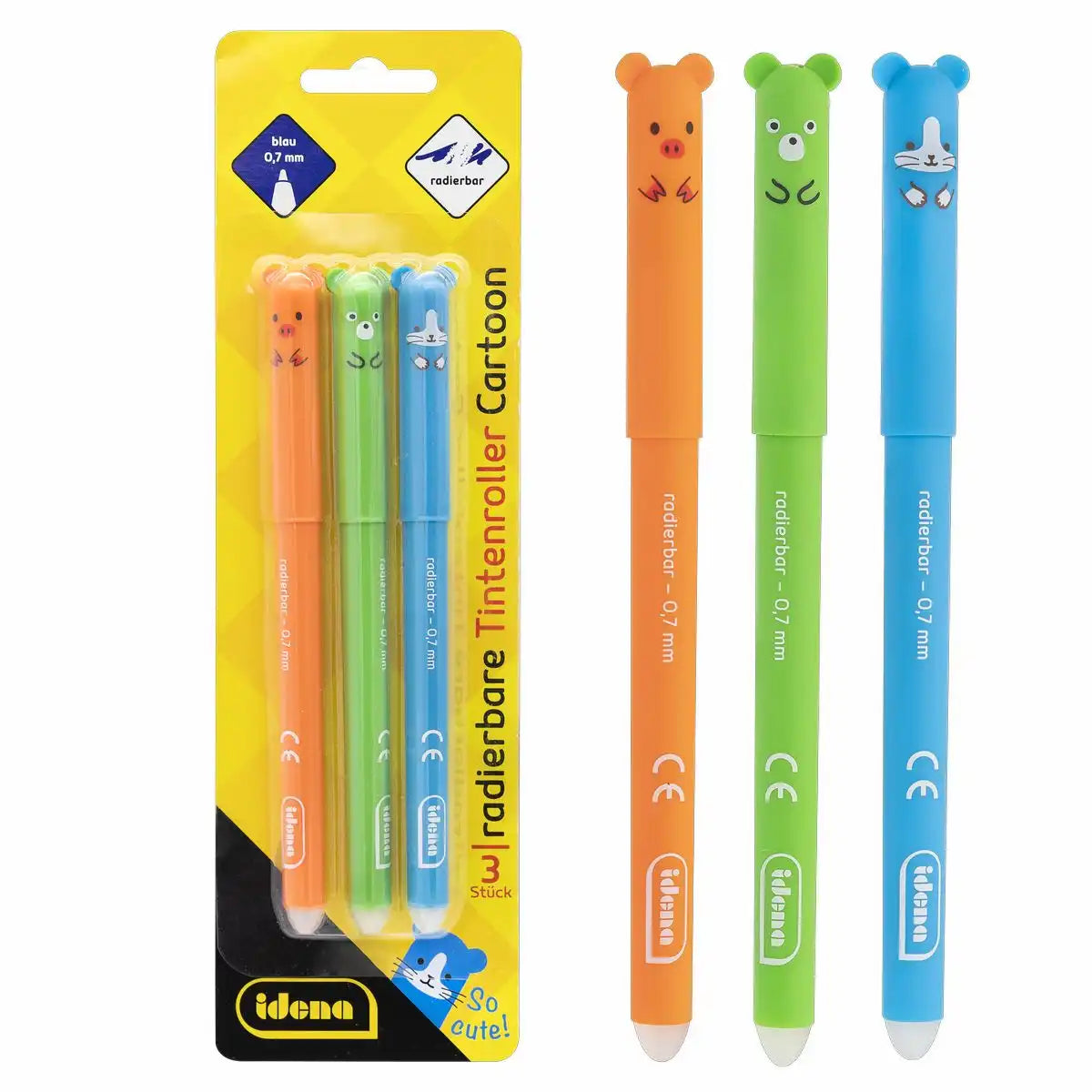 Idena Tintenroller radierbar 0,7mm - 3er Set