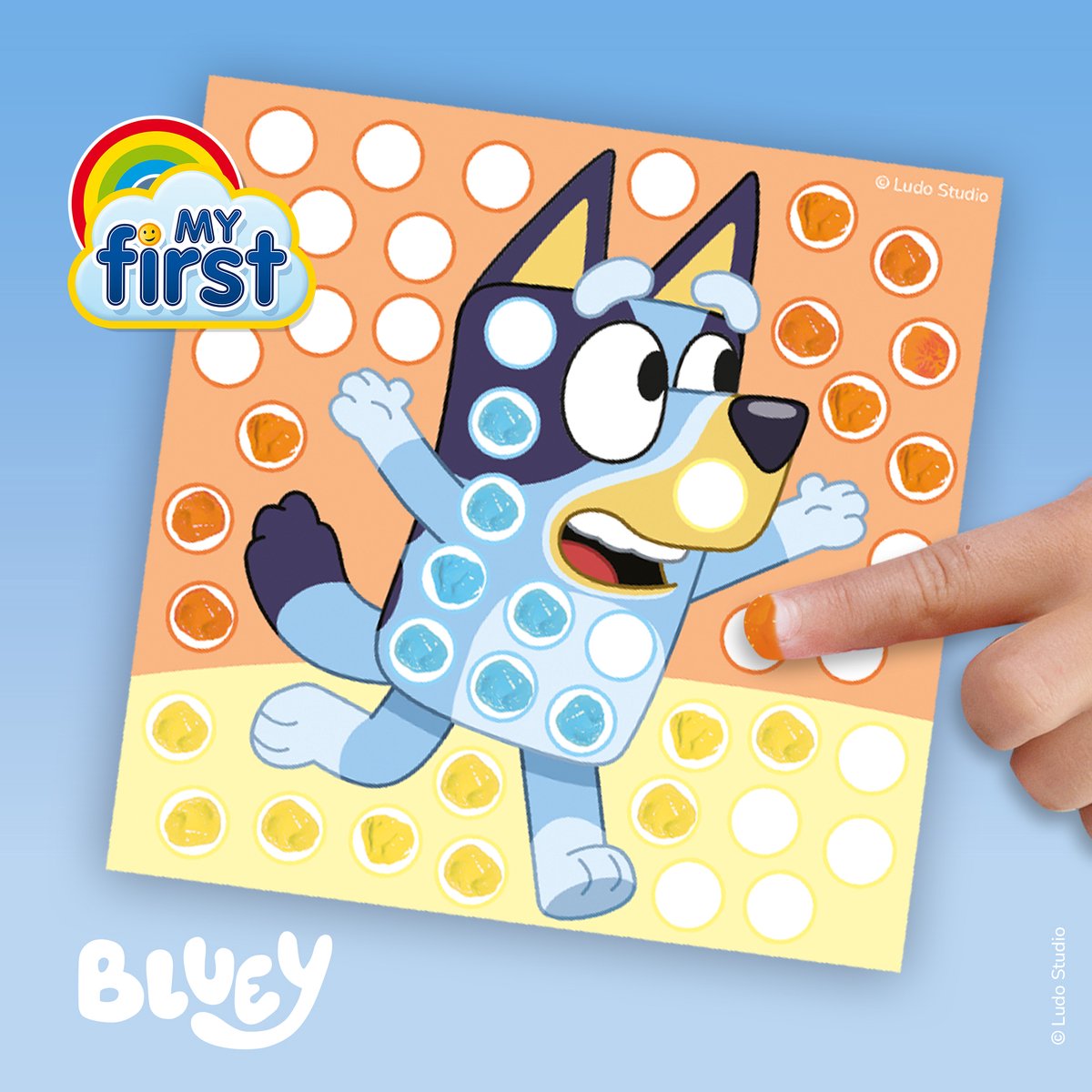 Bluey Fingerabdruck-Kunstwerk - Kreatives Bastelset für Kinder