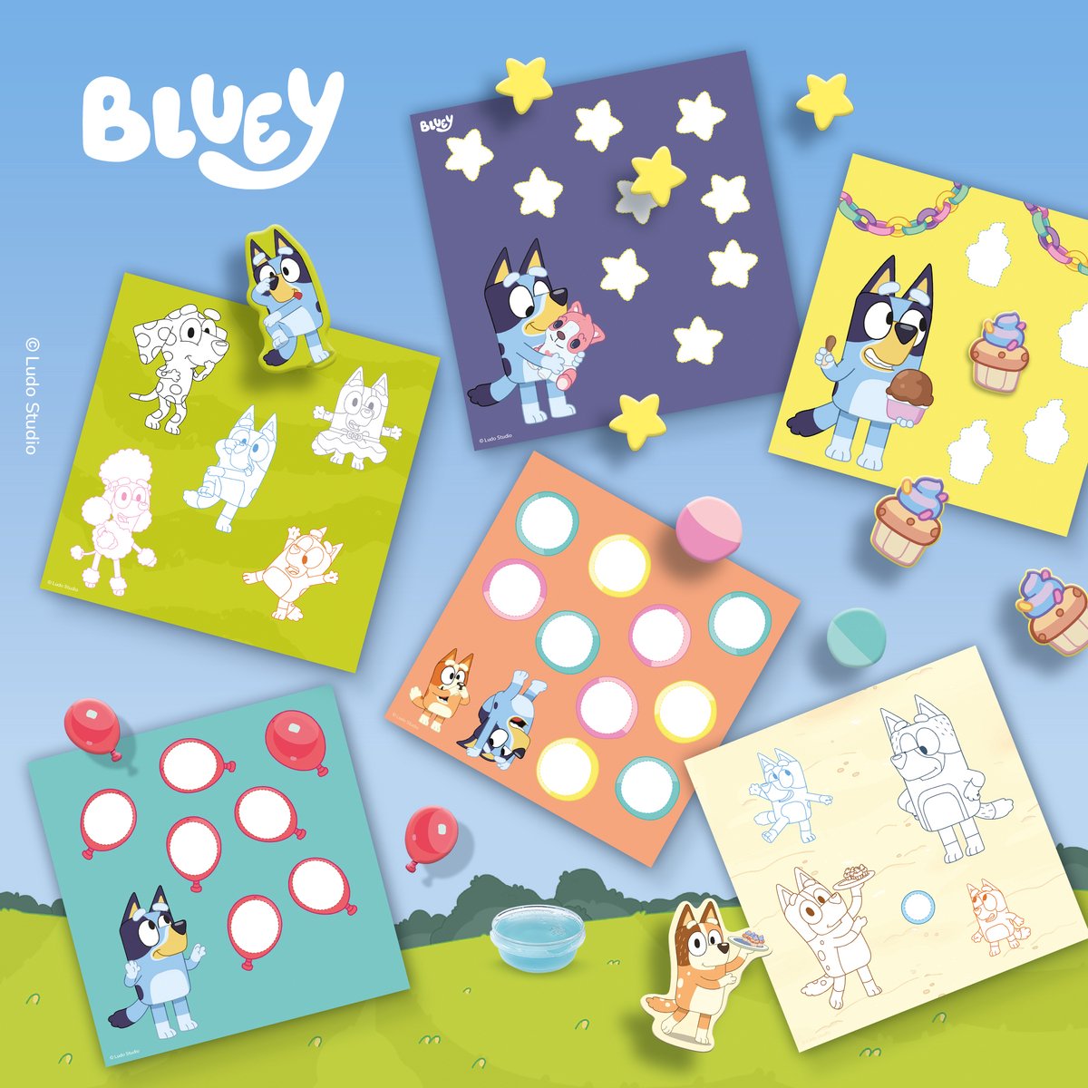 Bluey Klebebilder - Kreatives Stickerspaß für Kinder