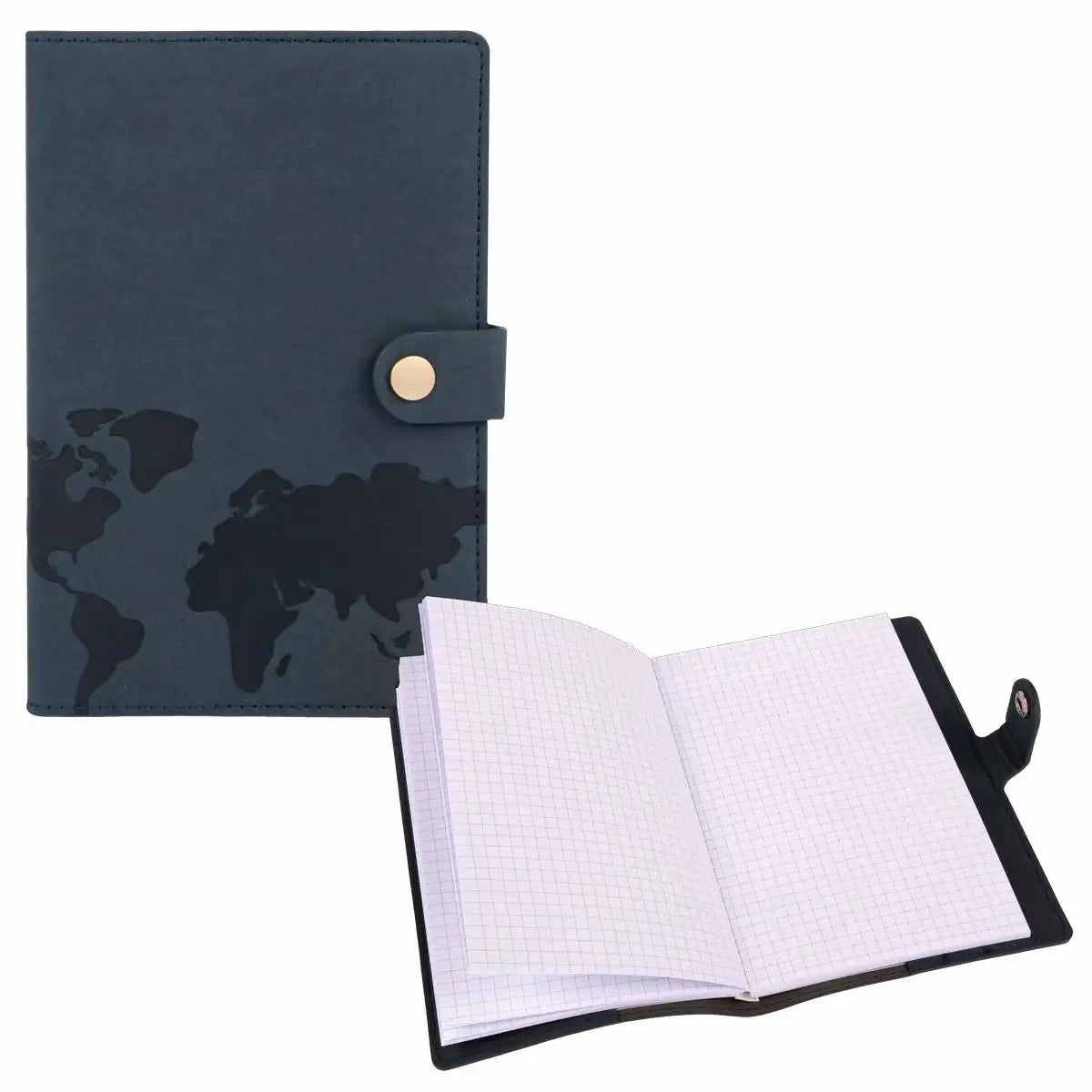 Idena Notizbuch A5 kariert 100g/m² Premium Papier schwarz