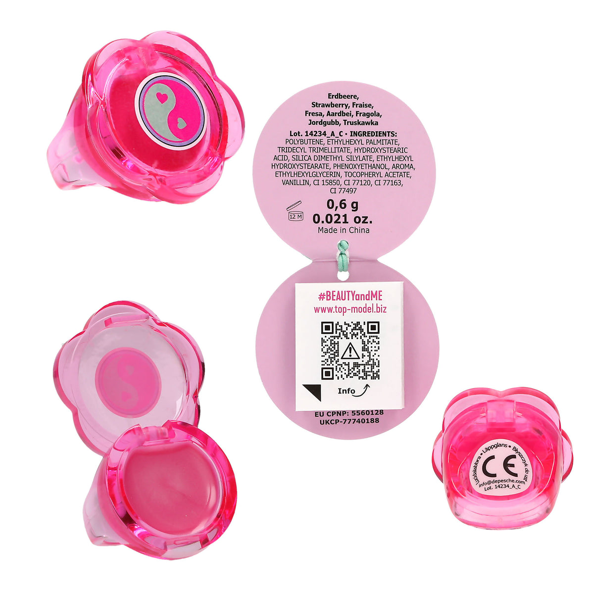 TOPModel Lipgloss Ring GLOW TO GO – 1 von 4 Designs (zufällig)
