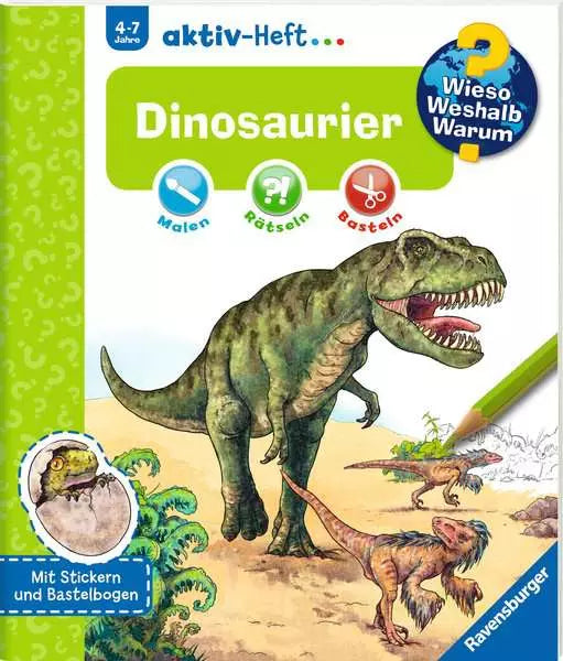 Dinosaurier Aktivheft - Malen, Rätseln & Basteln für kleine Dino-Forscher (4-7 Jahre)
