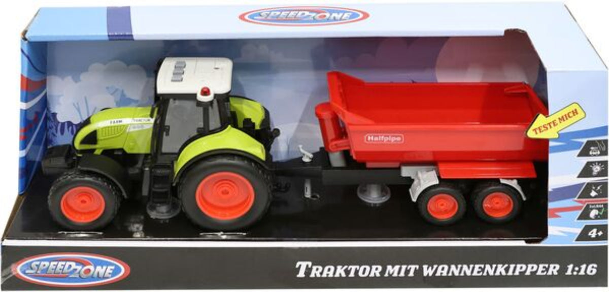 SZ Traktor mit Wannenkipper L&S Friktion Spielzeugtraktor