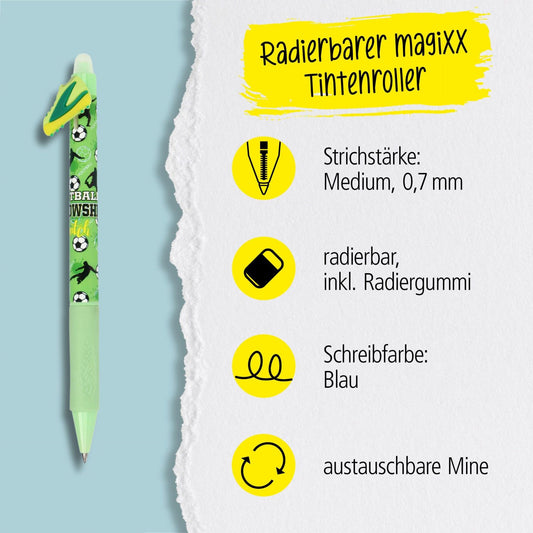 ONLINE magiXX Fun Football Green Gelschreiber radierbar blau