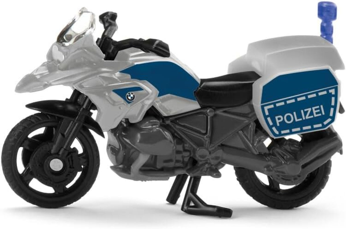 siku 1551 BMW Polizeimotorrad - Detailgetreues Spielzeugmodell mit beweglichem Ständer
