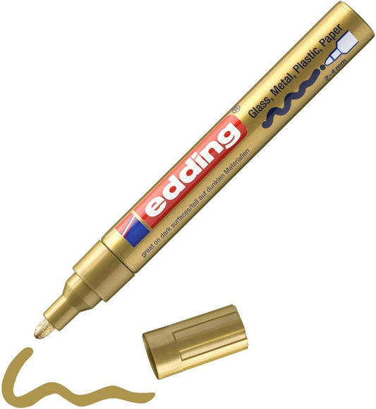 edding Glanzlackmarker 750 - Premium Gold Lackstift 2-4mm