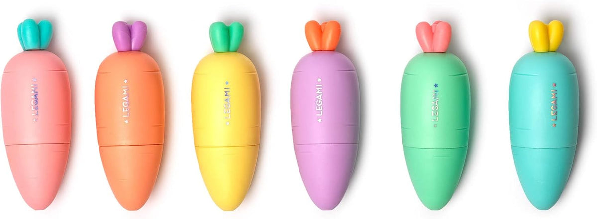 LEGAMI Carrate Team 6 Mini-Textmarker Karotten-Design