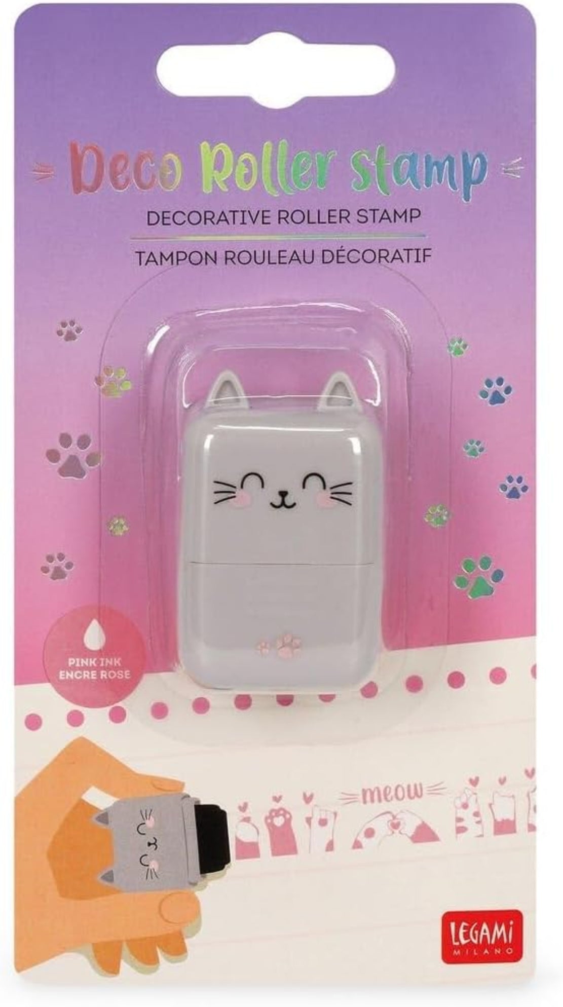 LEGAMI Deko-Rollstempel Kitty - Endlosmuster bis 300m