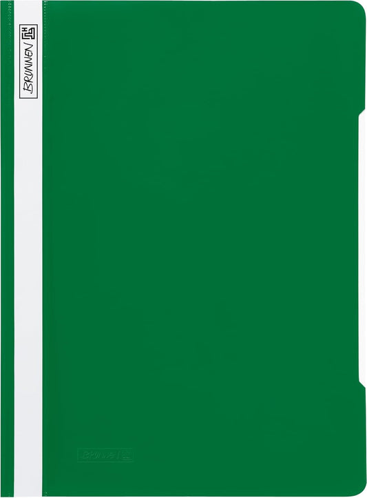 BRUNNEN Schnellheft A4 - Robuste PVC-Folie in Grün mit glasklarem Deckblatt