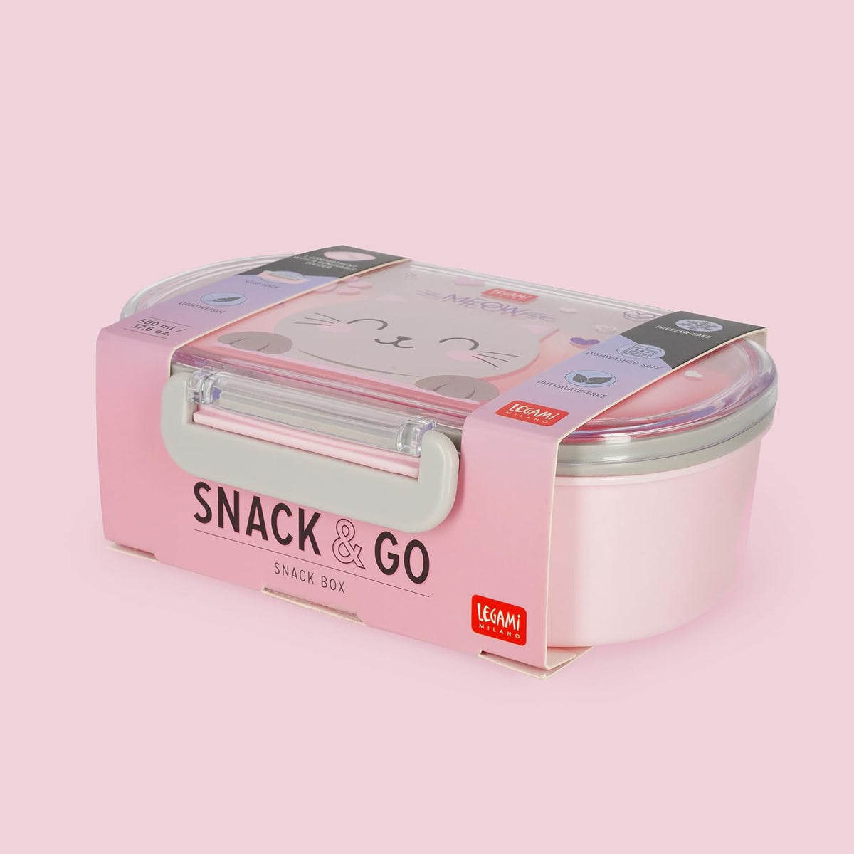 LEGAMI Snack & Go Lunchbox Kitty 500 ml mit Trenner