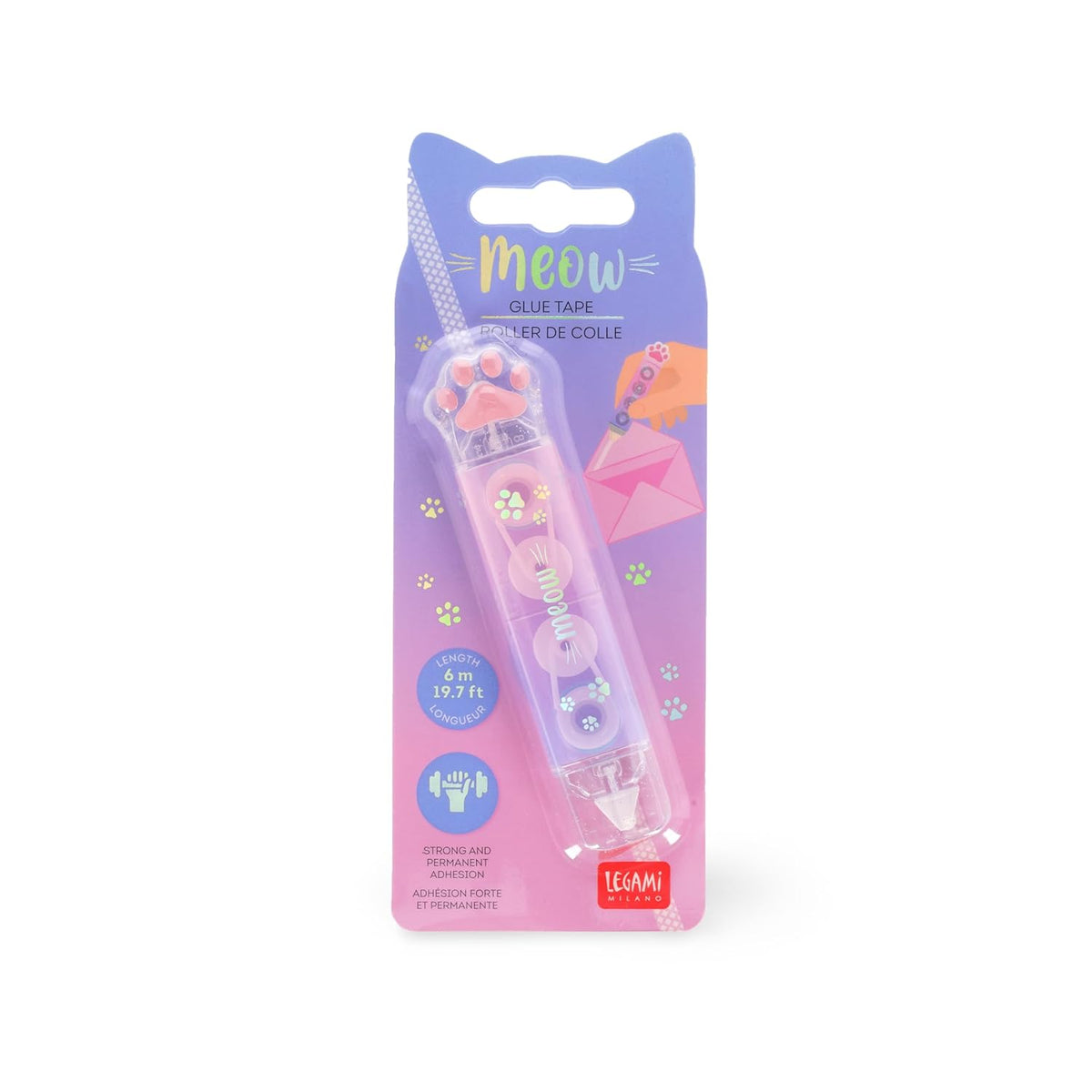 LEGAMI Meow Tape Glue – Klebeband Katze, 1 Stk. zufällig