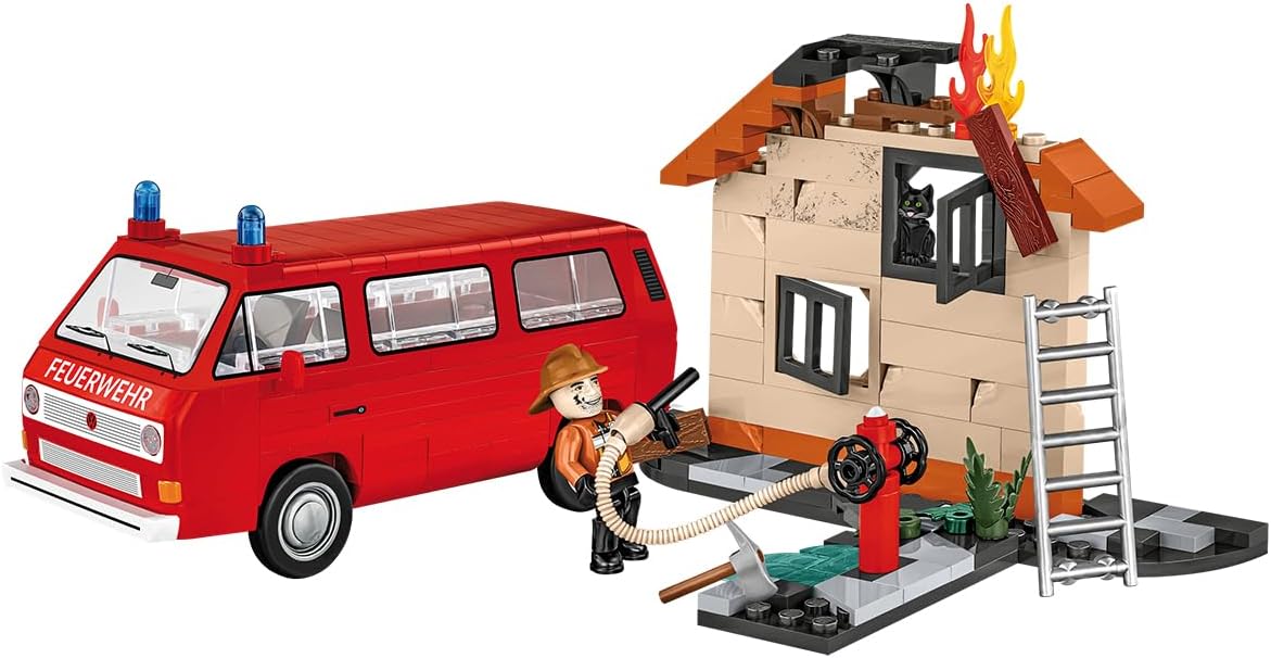 COBI VW T3 Feuerwehr Bausteinset 24635 – 238 Teile, Maßstab 1:35