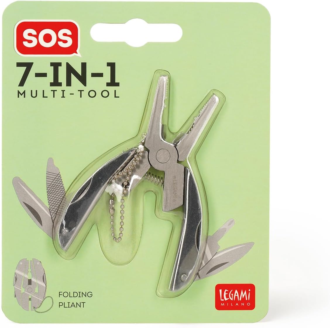 Legami SOS 7-in-1 Multifunktions-Schlüsselanhänger