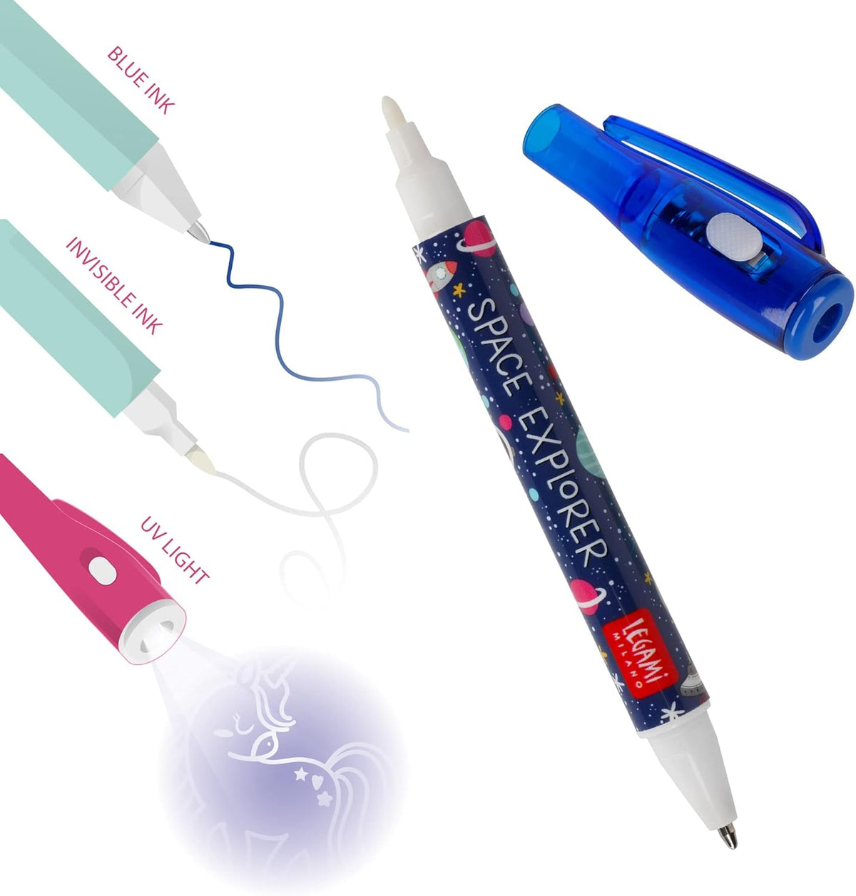 Legami Spia-Stift Space – unsichtbare Tinte + UV-Licht