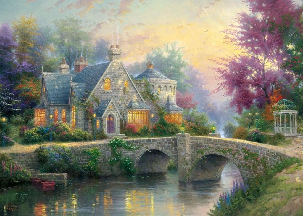 Schmidt Spiele Puzzle Thomas Kinkade Winter in Lamplight Manor 2x1000