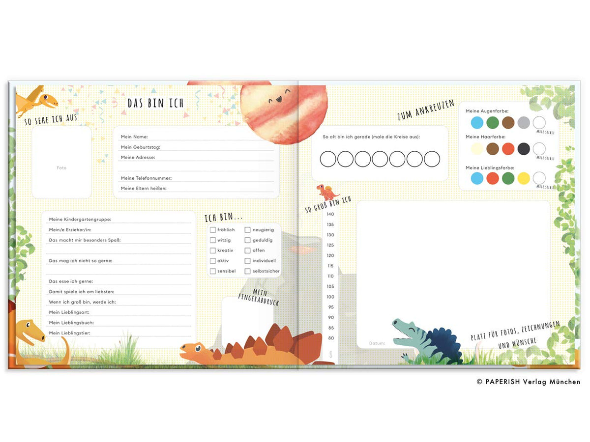 Freundebuch Kindergarten DINOS - Erinnerungsalbum für Kigafreunde
