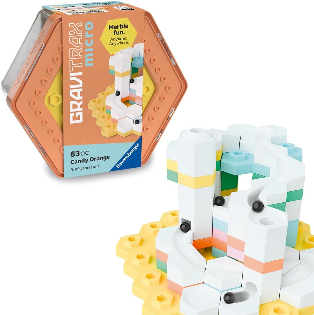 Ravensburger GraviTrax micro Candy Orange Kugelbahn, 63 Teile