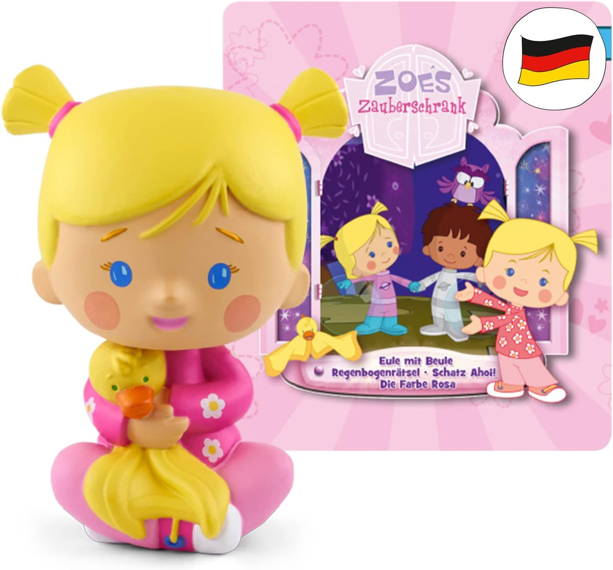 tonies Hörfigur Zoés Zauberschrank - Eule / Regenbogenrätsel / Schatz Ahoi / Farbe Rosa