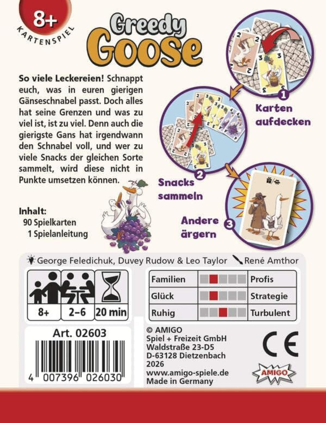AMIGO Greedy Goose – Kartenspiel, 2–6 Spieler ab 8 J.
