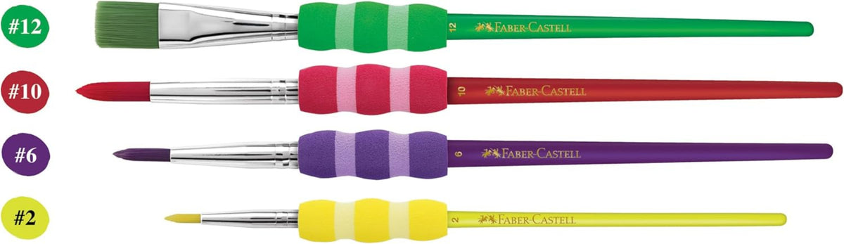 FABER-CASTELL Pinsel mit Softgriffstück mehrfarbig 4 Stück