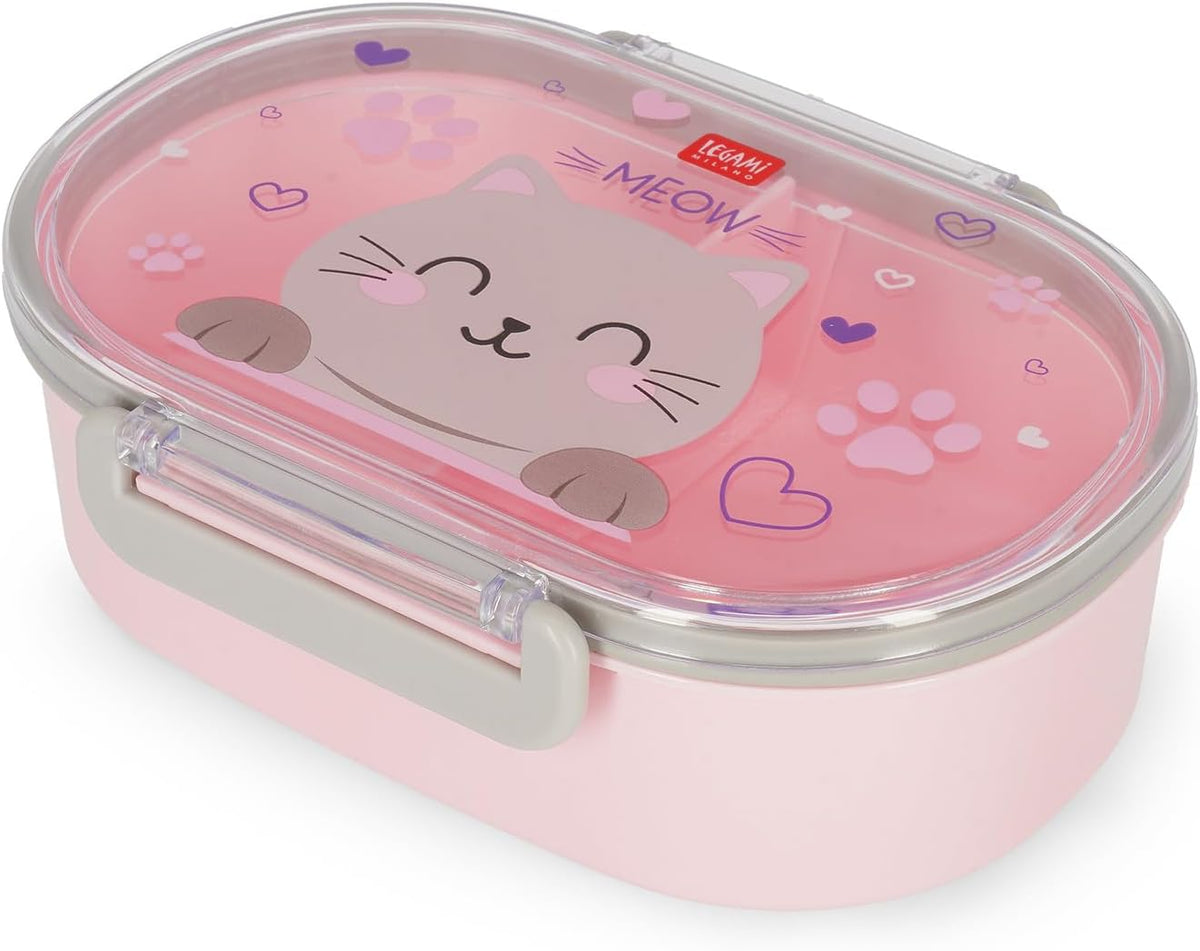 LEGAMI Snack & Go Lunchbox Kitty 500 ml mit Trenner