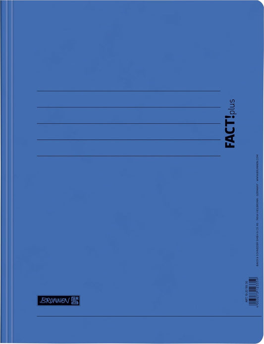BRUNNEN FACT!plus Spiralhefter A4 - Professioneller Pressspankarton Schnellhefter in Blau