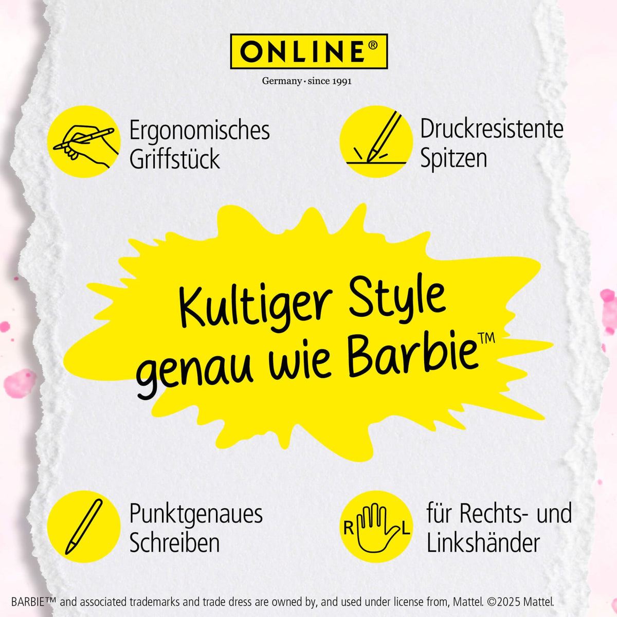 Barbie 1x Gelschreiber radierbar blau 0,7mm (Herz)