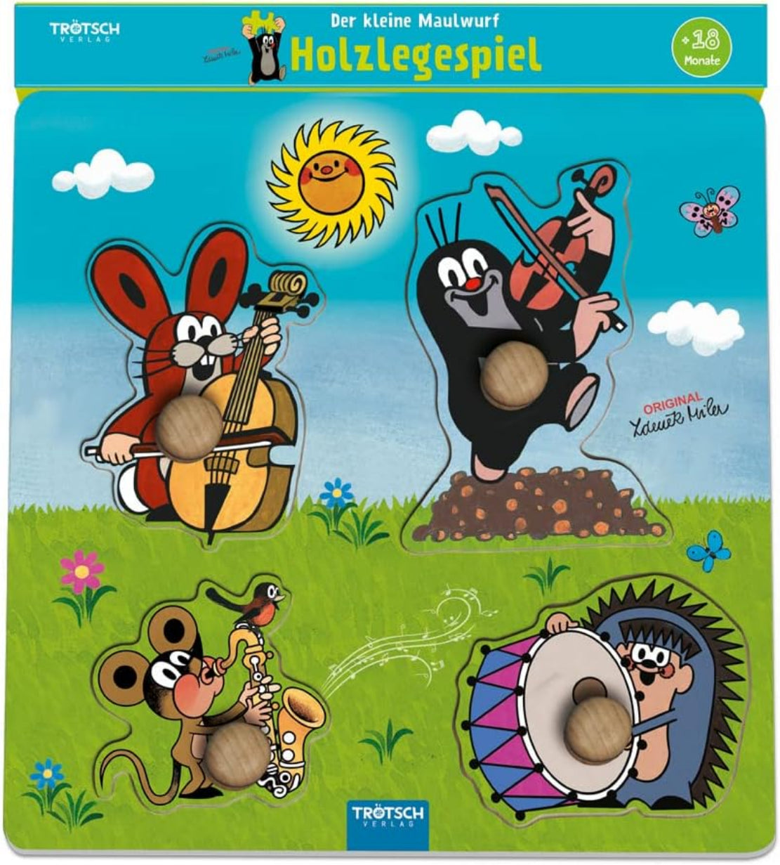 Maulwurf Holzpuzzle - Legespiel für Kinder ab 18 Monaten