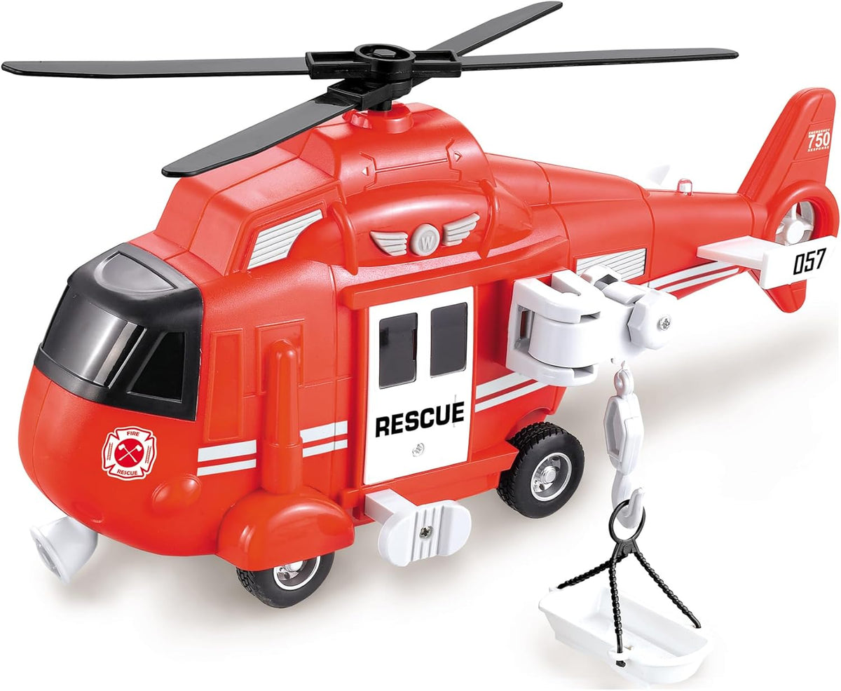 Einsatz-Hubschrauber mit Licht & Sound, Friktionsantrieb 1:16