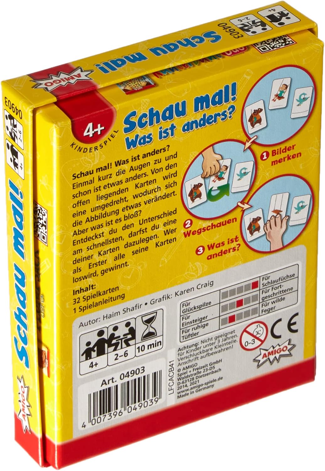 AMIGO Schau mal! Kartenspiel ab 4 Jahren – 32 Karten