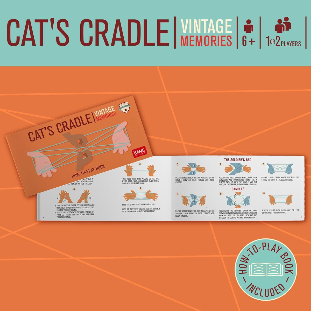 LEGAMI Cat's Cradle – Fadenspiel für Kinder & Erwachsene