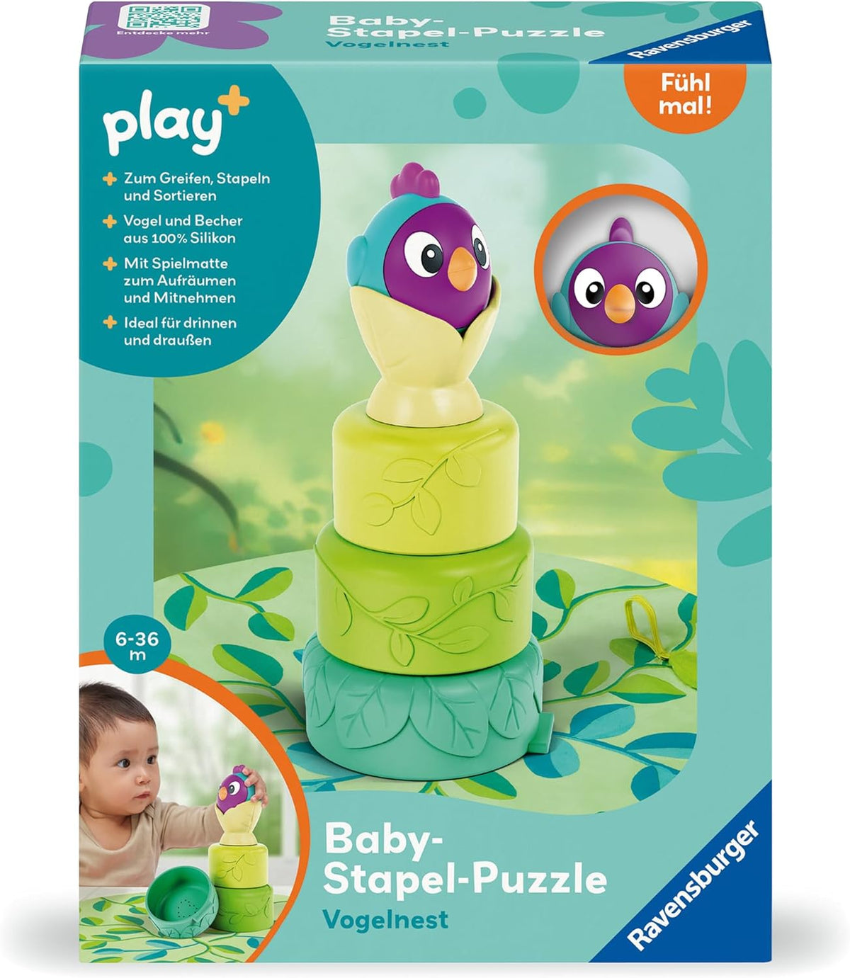 Baby-Stapel-Puzzle: Vogelnest
