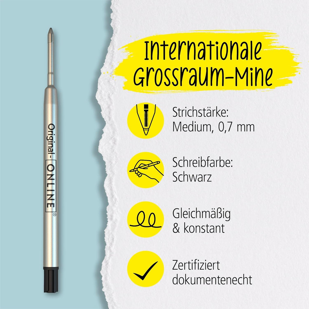 ONLINE Pen Großraummine M schwarz – Kugelschreiber-Ersatzmine