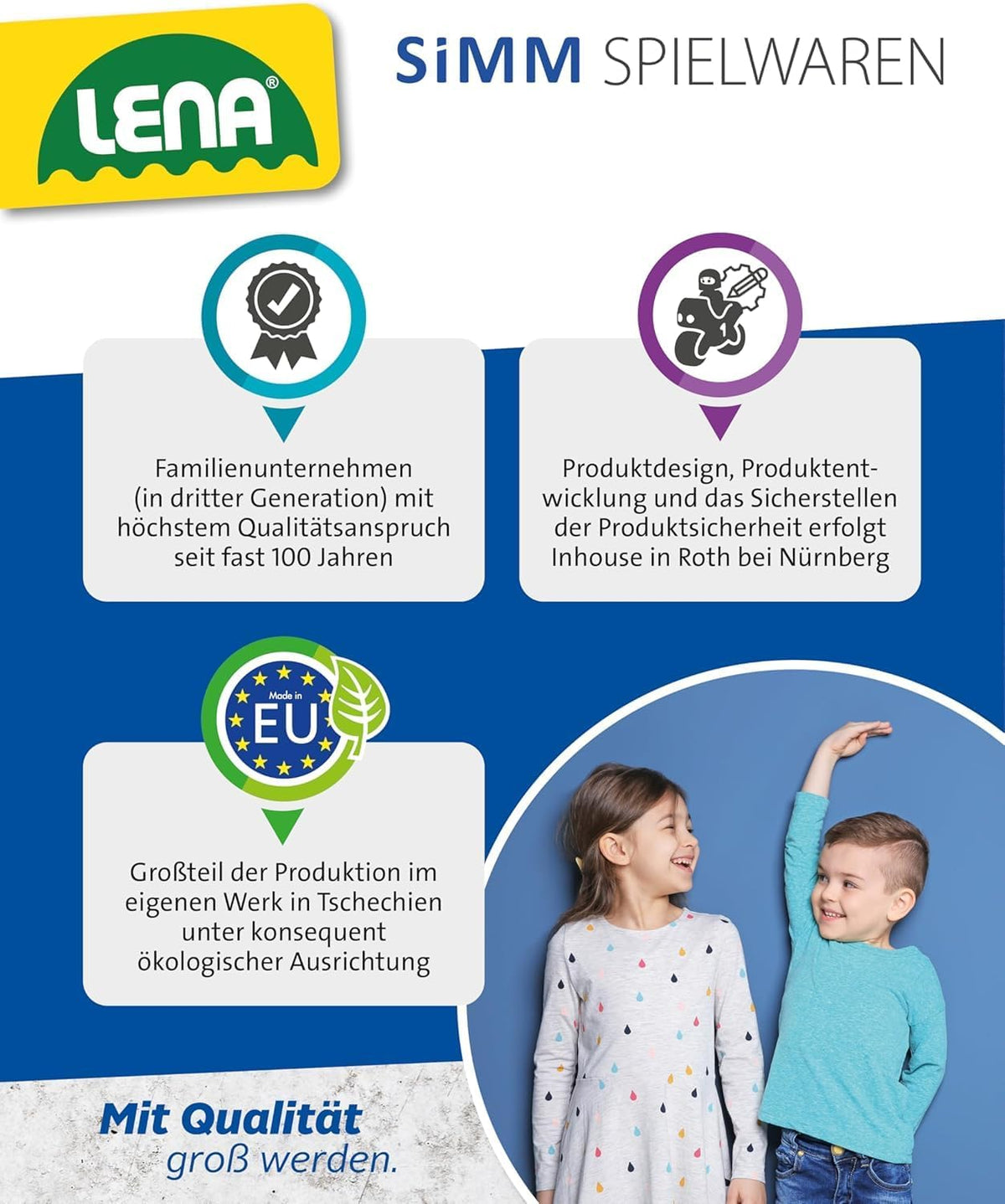 LENA EcoActives Betonmischer 28cm - Baufahrzeug ab 2 Jahre