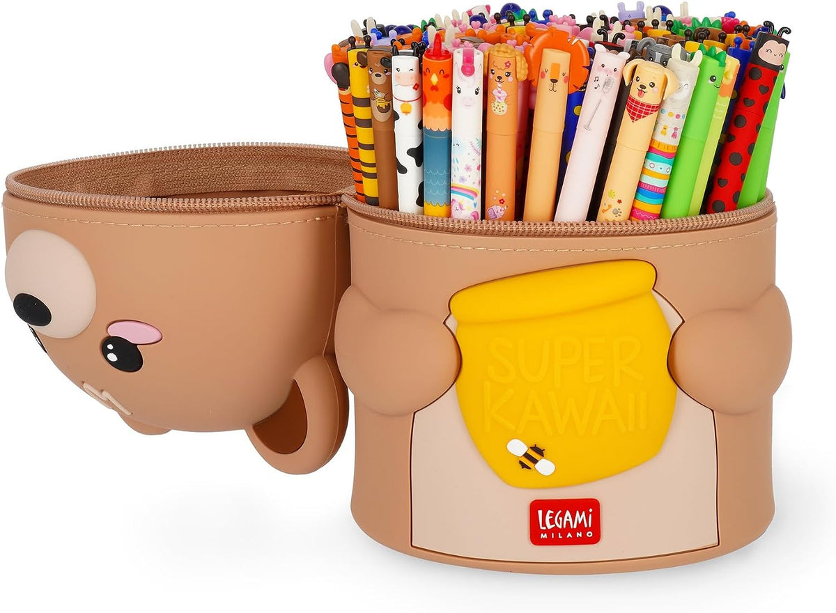 LEGAMI Silikon-Federmäppchen Teddy Bär, für bis zu 100 Stifte