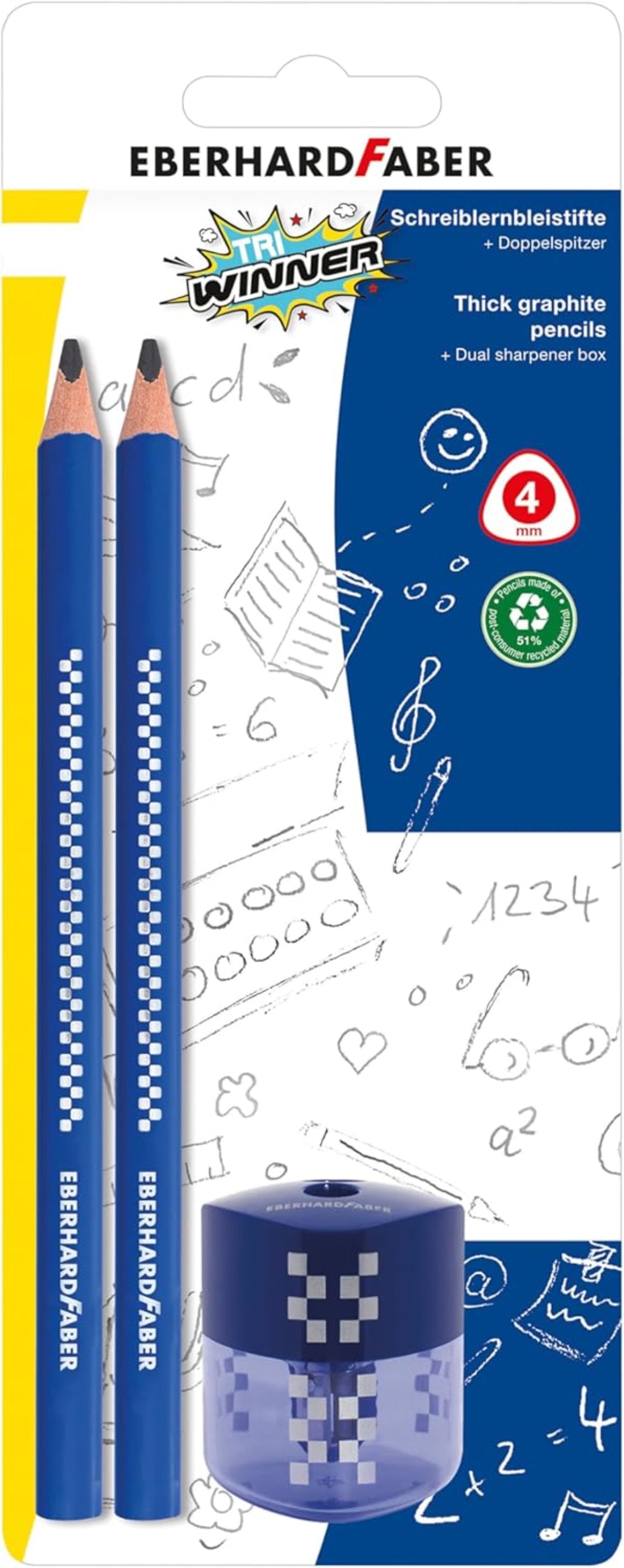 Faber-Castell TRI Winner Bleistift Set 2 St. + Doppelspitzer