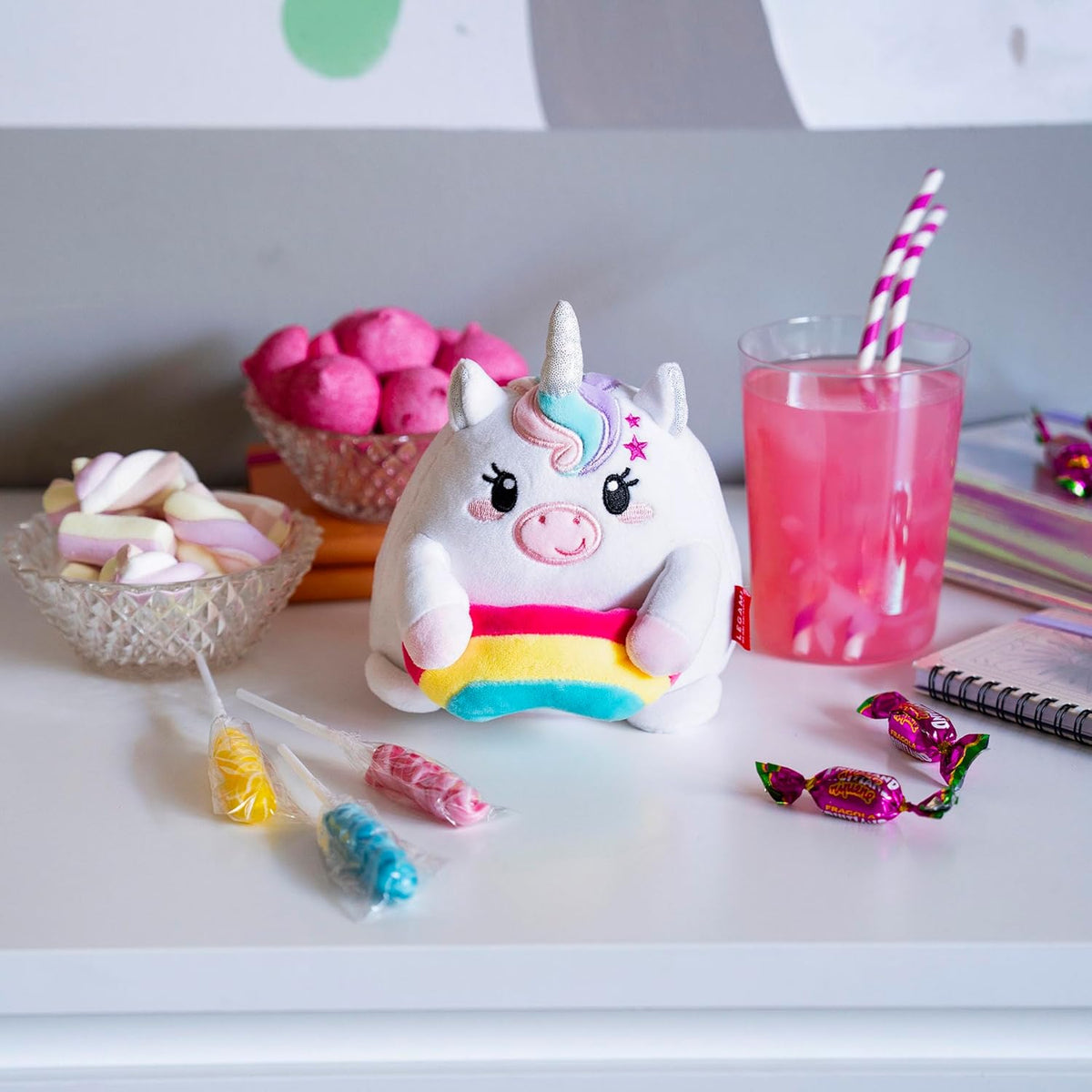 Legami Super Soft! Mini Plüschtier Unicorn mit ID-Karte