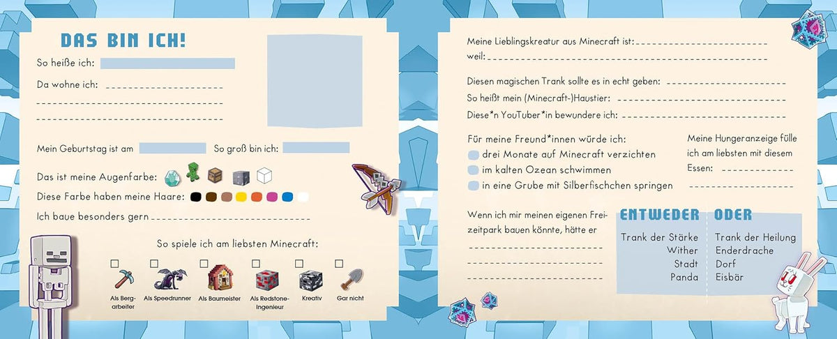 EMF Freundebuch für Minecraft-Fans 64 Seiten mit Rätseln