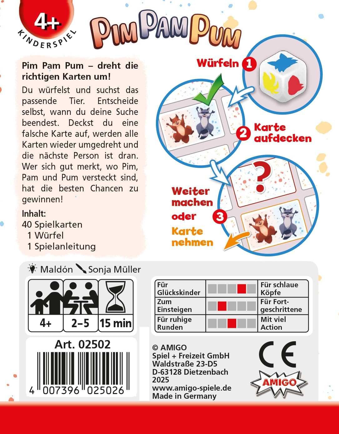 AMIGO Pim Pam Pum Würfel- & Memospiel ab 5 Jahren