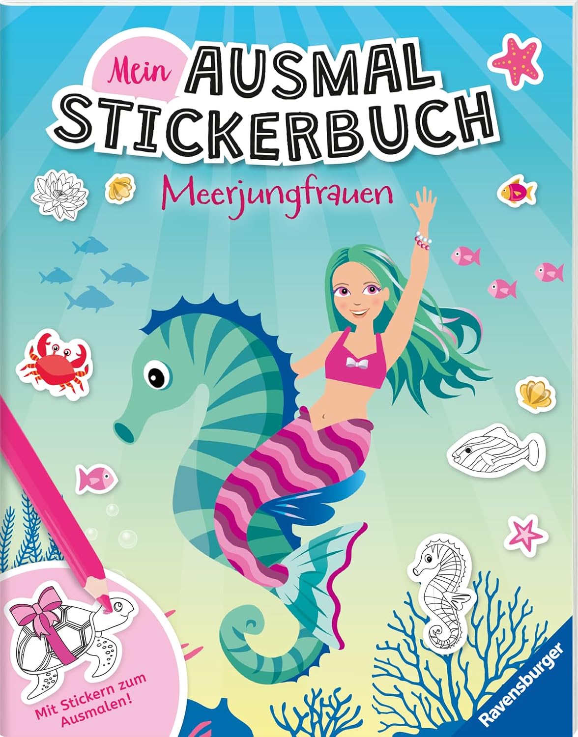 Ravensburger Meerjungfrauen Sticker- und Malbuch - Über 300 ausmalbare Sticker