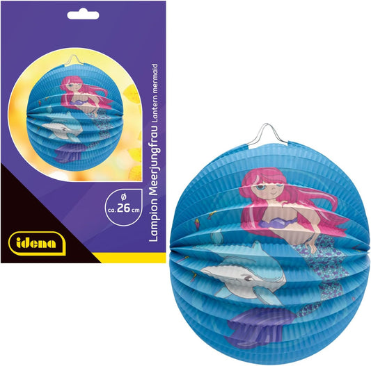 Idena 30414 Lampion Meerjungfrau mit Delfin Ø26cm - Papierlaterne für Sankt Martin