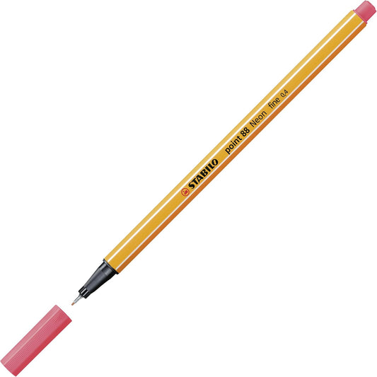 STABILO point 88 Fineliner - Neonrot - Präzise Linien für Profis