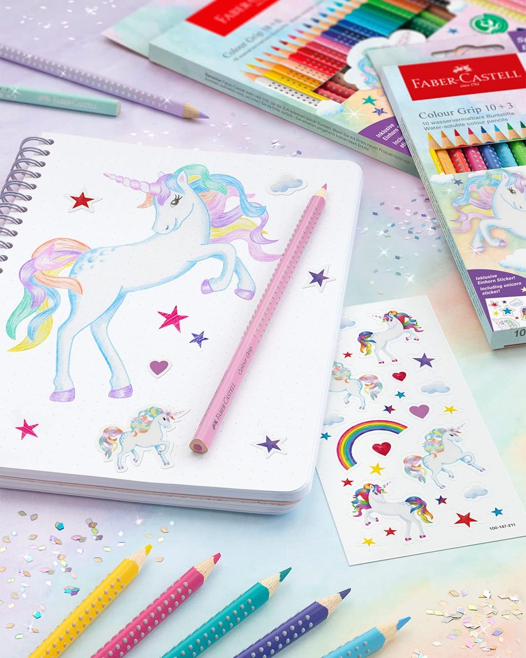 Faber-Castell Colour Grip Buntstifte Einhorn 18+6