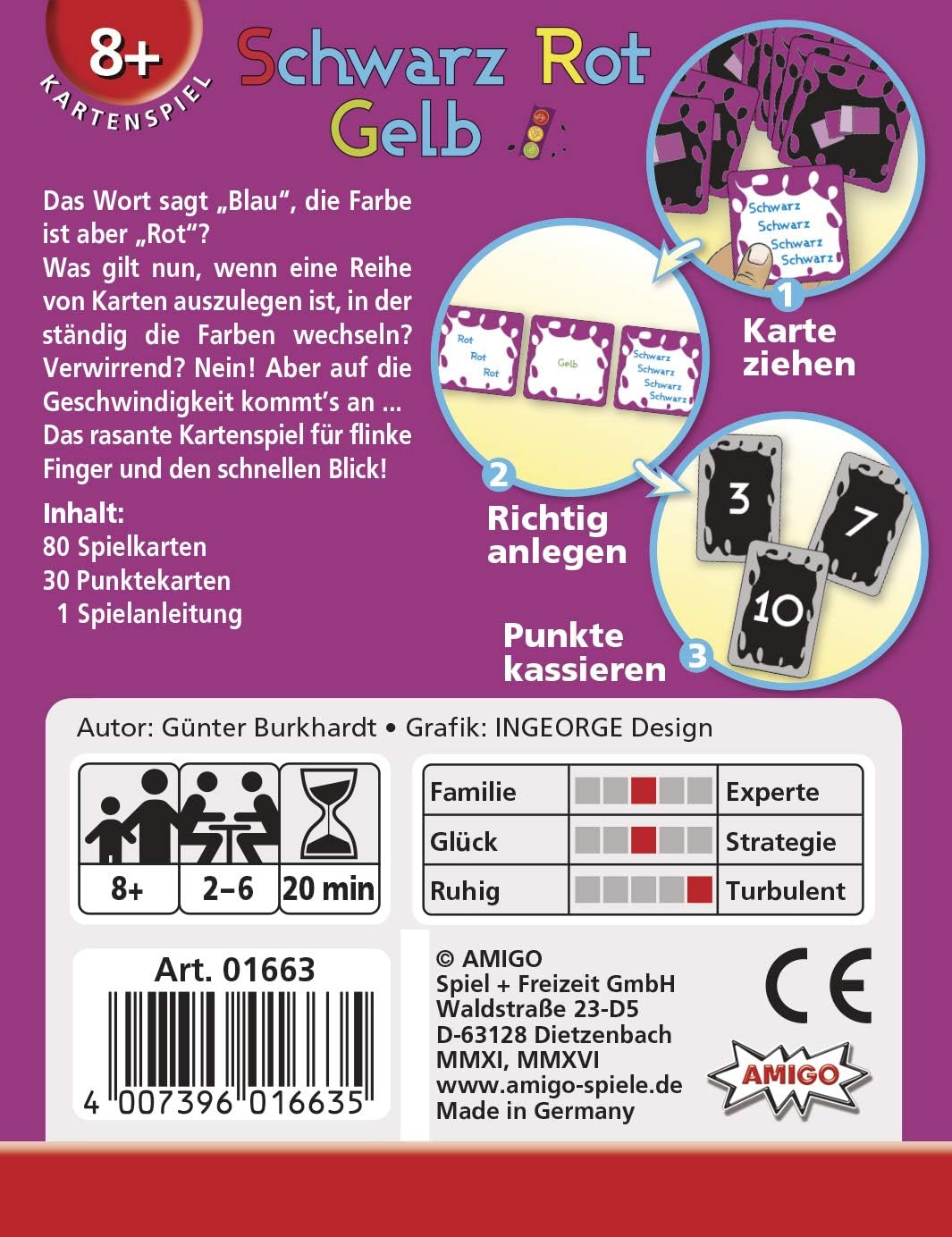 AMIGO Schwarz Rot Gelb Kartenspiel