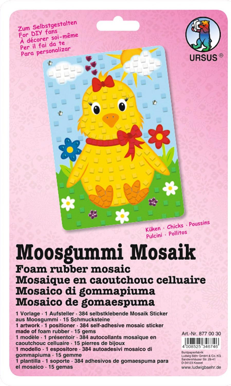 Ursus Moosgummi Mosaik Küken 23x16 cm